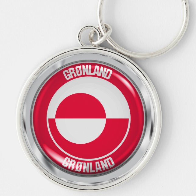 Greenland Round Emblem Keychain (Front)