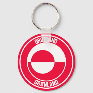 Greenland Round Emblem Keychain