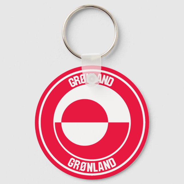Greenland Round Emblem Keychain (Front)