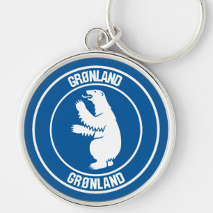 Greenland Round Emblem Keychain
