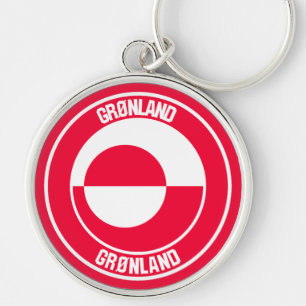 Greenland Round Emblem Keychain