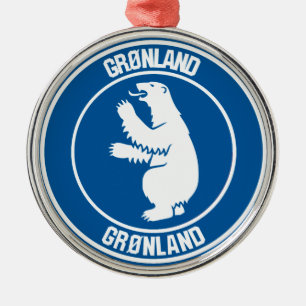 Greenland Round Emblem Metal Ornament