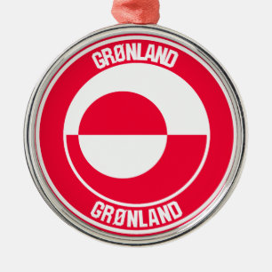 Greenland Round Emblem Metal Ornament