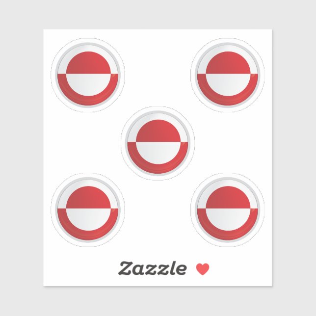 Greenland Round Icon X4 Sticker (Sheet)