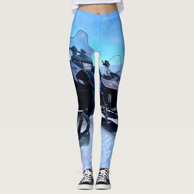Greenland Snowmobile Arctic Adventure Full Print Leggings (Front)