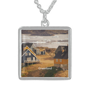 Greenland, the world's largest island sterling silver necklace