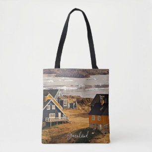 Greenland village, scenic photograph tote bag