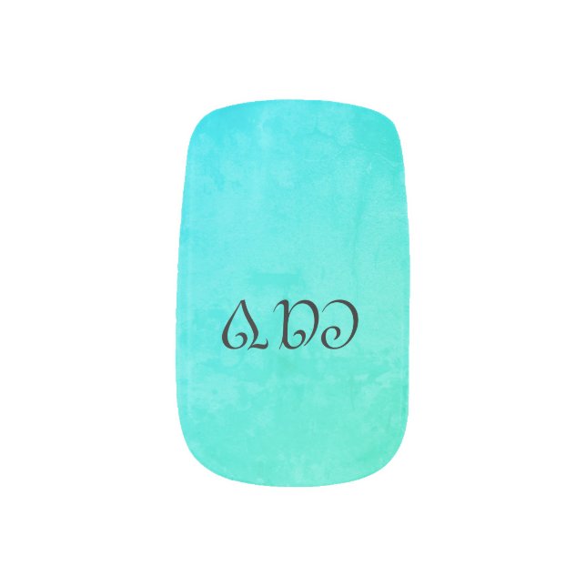 Greenleaf Cornflower Blue  Minx Nail Art (Left Thumb)