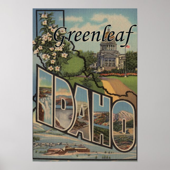 Greenleaf, Idaho - Large Letter Scenes Poster (Front)