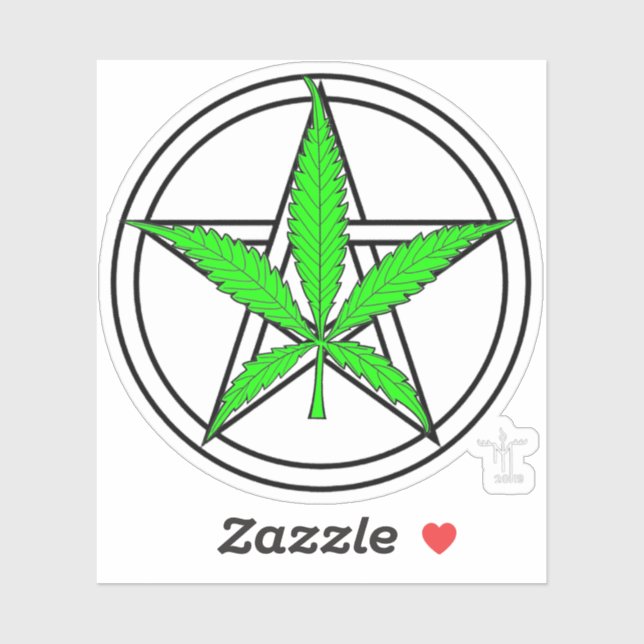 Greenleaf Pentagram Sticker (Sheet)