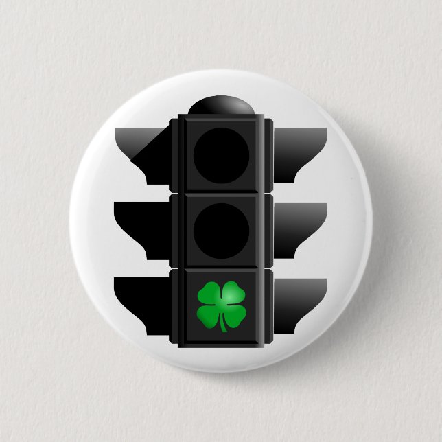 greenlight shamrock. pinback button (Front)