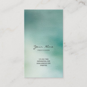Greenly Green Gray Teal Cali Tropic Ombre Glass Business Card