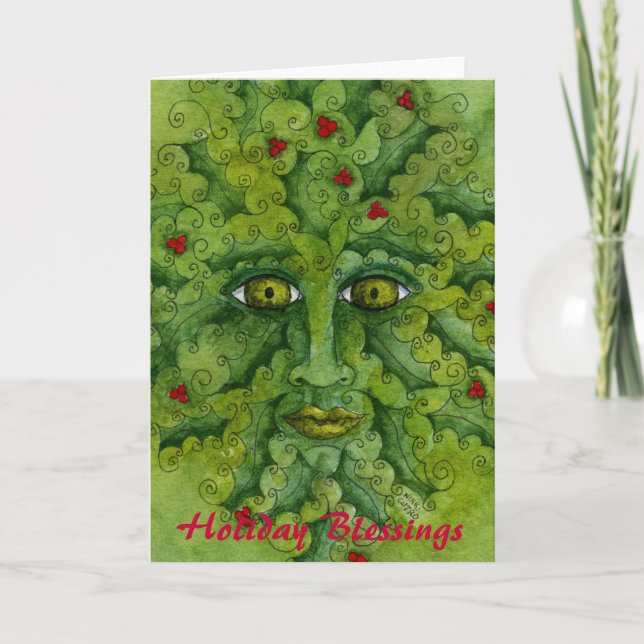 Greenman Holly Card (Front)