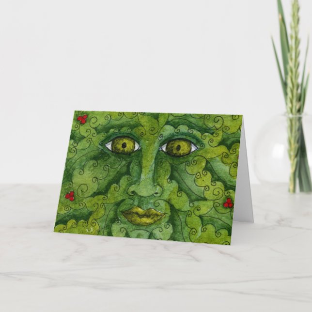 Greenman Holly Card (Front)