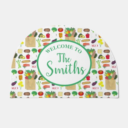 Greenmarket Grocery Shopping Fruit Vegetable Foods Doormat