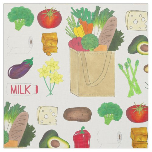 Greenmarket Grocery Shopping Fruit Vegetable Foods Fabric