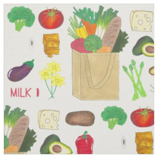Greenmarket Grocery Shopping Fruit Vegetable Foods Fabric