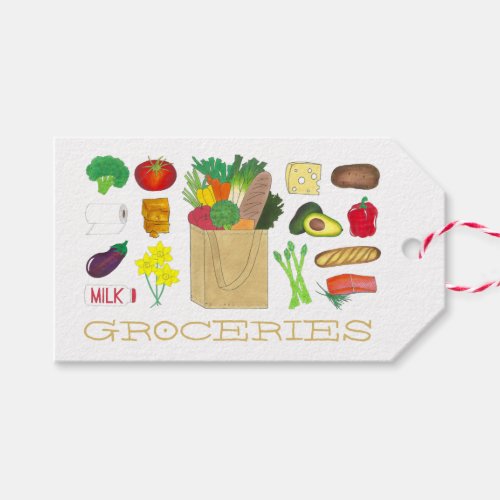Greenmarket Grocery Shopping Fruit Vegetable Foods Gift Tags