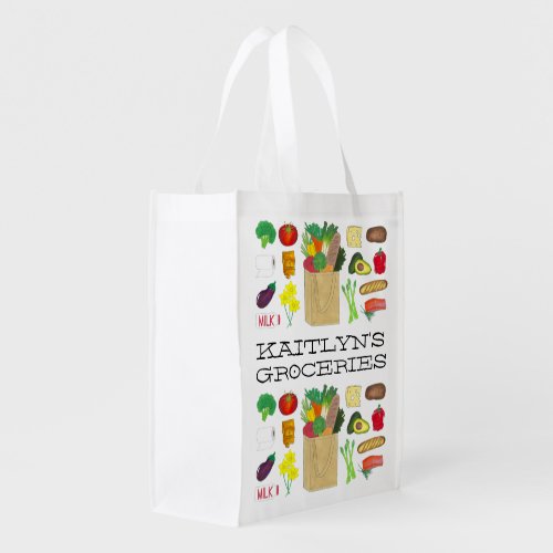 Greenmarket Grocery Shopping Fruit Vegetable Foods Grocery Bag