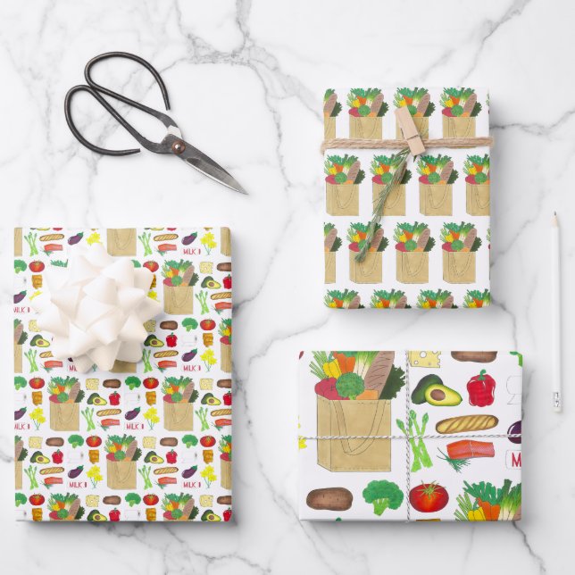 Greenmarket Grocery Store Farmers Market Groceries Wrapping Paper Sheets (Front)
