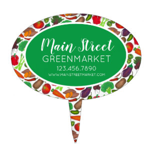 Greenmarket Grocery Store Vegetable Garden Produce Cake Topper