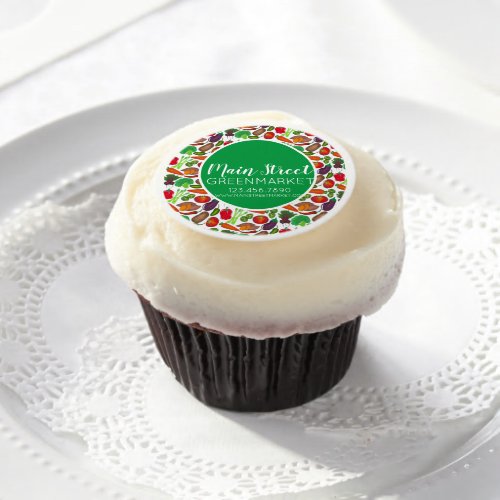 Greenmarket Grocery Store Vegetable Garden Produce Edible Frosting Rounds