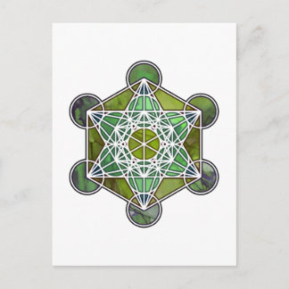 GreenMetatronCube Postcard
