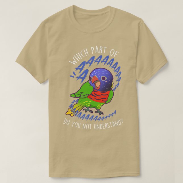 Greennaped Rainbow Lorikeet Parrot Aaaa T-Shirt (Design Front)