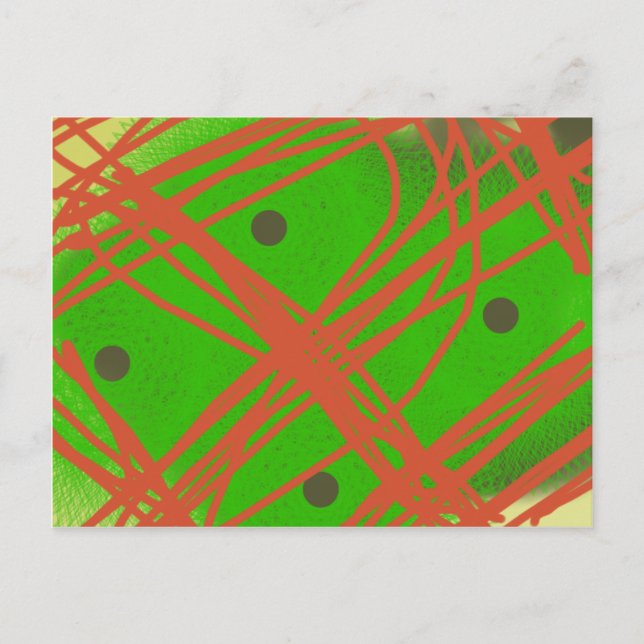 greennery abstract art postcard (Front)