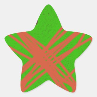 greennery abstract art star sticker