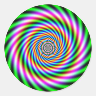 Greenpink Optical Illusion Classic Round Sticker