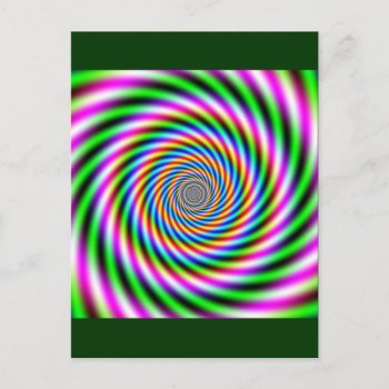Greenpink Optical Illusion Postcard by CreativeColours at Zazzle