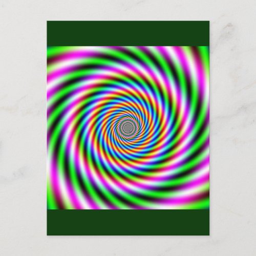Greenpink Optical Illusion Postcard