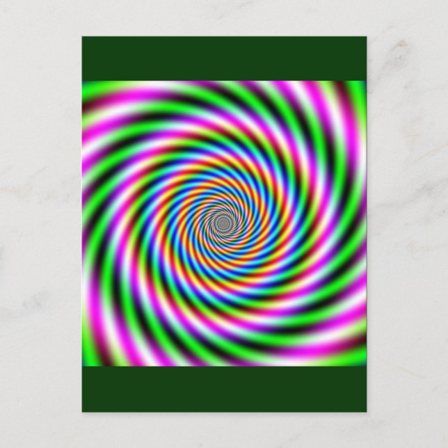 Greenpink Optical Illusion Postcard (Front)