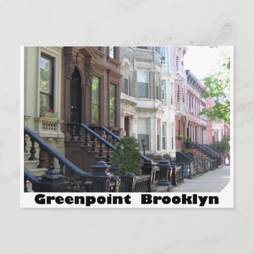 Greenpoint Brookyly Brownstone Buildings Postcard