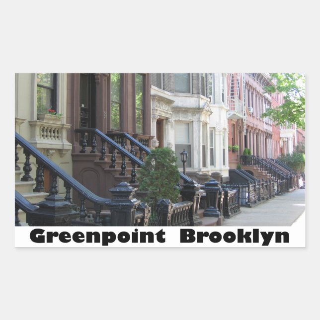 Greenpoint Brookyly Brownstone Buildings Rectangular Sticker (Front)