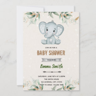 Greenry leaf elephant theme invitation