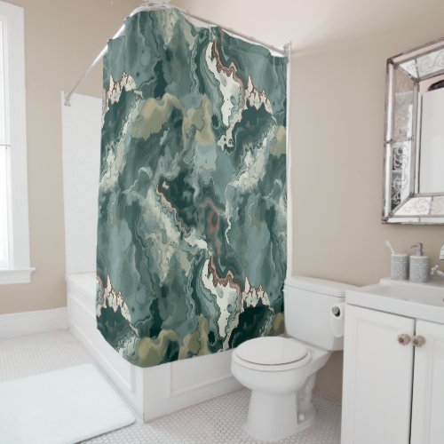 Greens Agate Stone  Shower Curtain