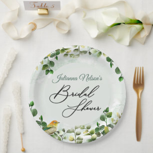 Greens and bird   paper plates