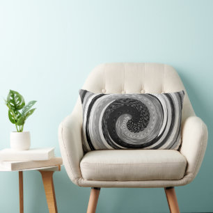 greens and blues abstract swirls modern design lumbar pillow