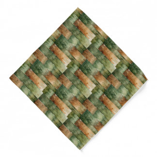 Greens and Brown Paint Wash Bandana