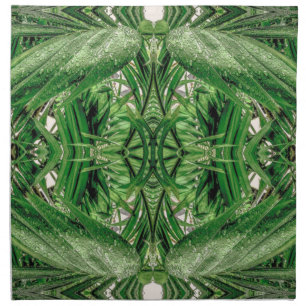 Greens and Raindrops Pattern Cloth Napkin
