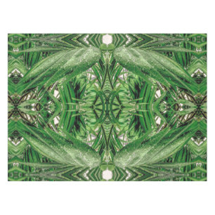 Greens and Raindrops Pattern Tablecloth