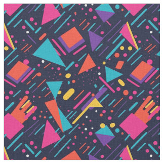 "Greens and Retro Scenes" 80s Fabric
