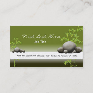 Greens bamboo rock spa business cards