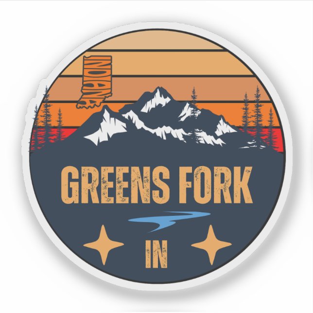 Greens Fork, Indiana Sticker (Front)