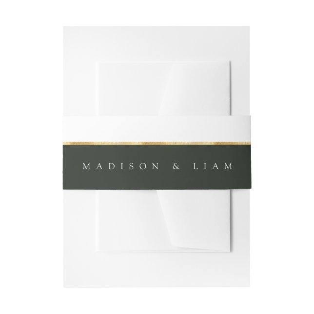 Greens Gold foil Monogram Green Belly Band (Front Example)