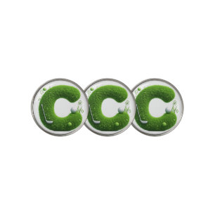 Greens Grass Letter C With Golf Ball, Club Ball Marker