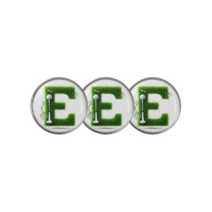 Greens Grass Letter E With Golf Ball, Club Ball Marker