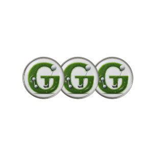 Greens Grass Letter G With Golf Ball, Club Ball Marker